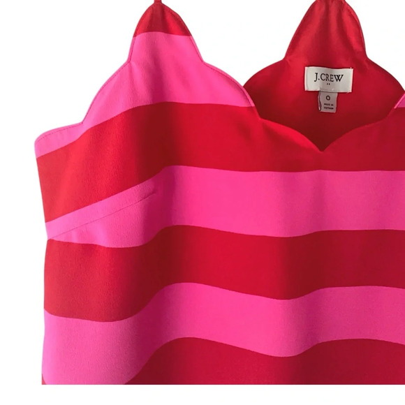 J CREW NWOT PINK & RED STRIPED CAMISOLE TOP | SIZE: 0 - Picture 3 of 9